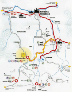 Zemljevid Uršlja gora